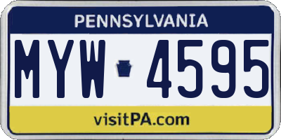 PA license plate MYW4595