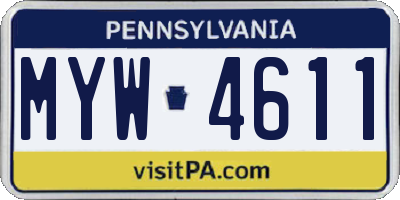 PA license plate MYW4611