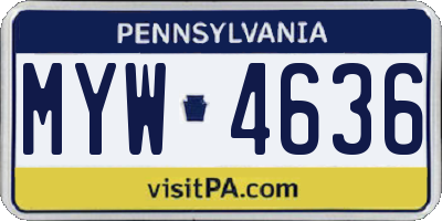 PA license plate MYW4636