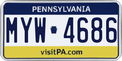 PA license plate MYW4686