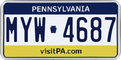 PA license plate MYW4687