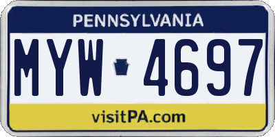 PA license plate MYW4697
