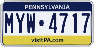 PA license plate MYW4717