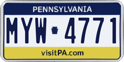 PA license plate MYW4771