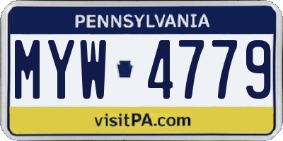PA license plate MYW4779