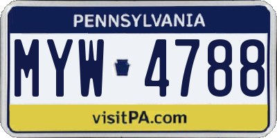 PA license plate MYW4788