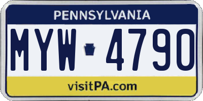 PA license plate MYW4790