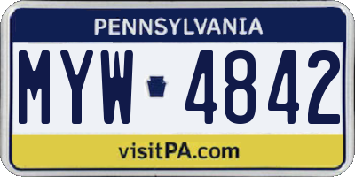 PA license plate MYW4842