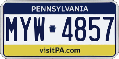 PA license plate MYW4857
