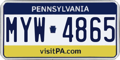 PA license plate MYW4865