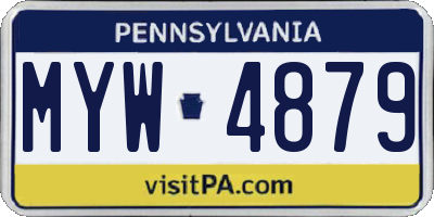 PA license plate MYW4879