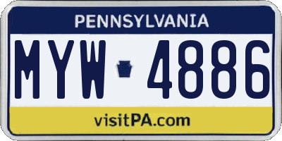 PA license plate MYW4886