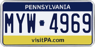 PA license plate MYW4969