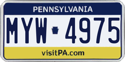 PA license plate MYW4975