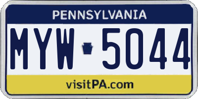 PA license plate MYW5044