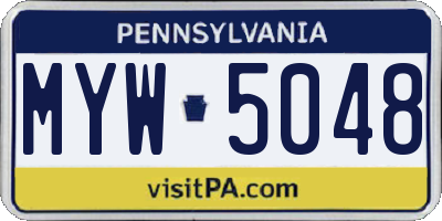 PA license plate MYW5048