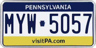 PA license plate MYW5057