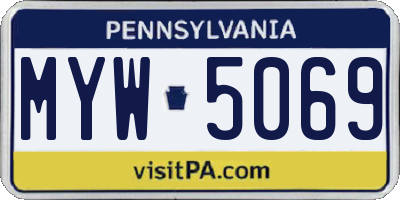 PA license plate MYW5069