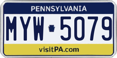 PA license plate MYW5079