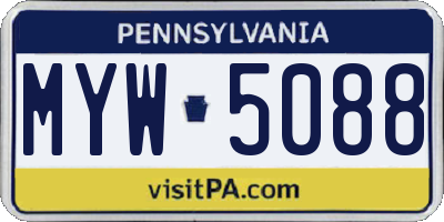 PA license plate MYW5088