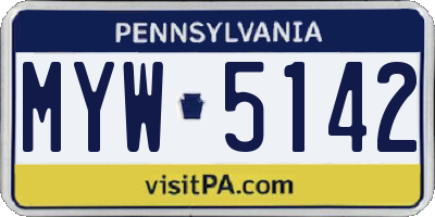 PA license plate MYW5142