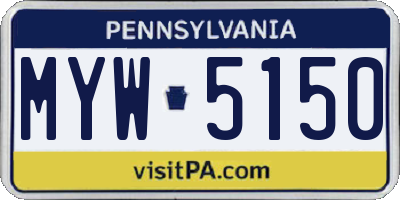 PA license plate MYW5150