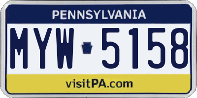PA license plate MYW5158