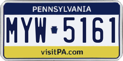 PA license plate MYW5161