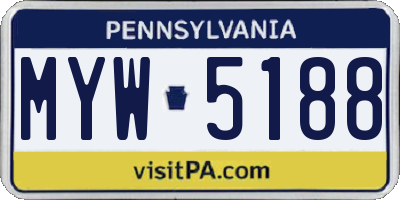 PA license plate MYW5188