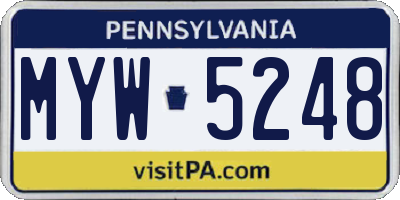 PA license plate MYW5248