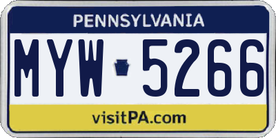 PA license plate MYW5266
