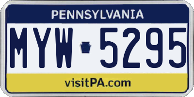 PA license plate MYW5295