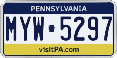 PA license plate MYW5297