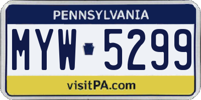 PA license plate MYW5299