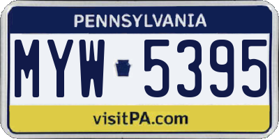 PA license plate MYW5395