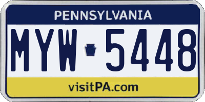 PA license plate MYW5448