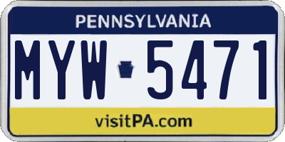 PA license plate MYW5471