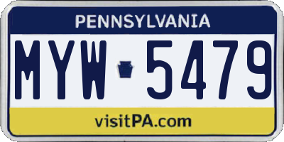 PA license plate MYW5479