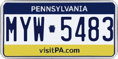 PA license plate MYW5483