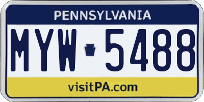 PA license plate MYW5488