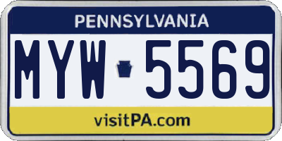 PA license plate MYW5569