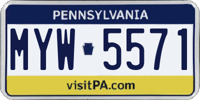 PA license plate MYW5571