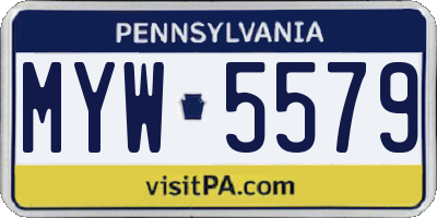 PA license plate MYW5579