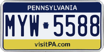 PA license plate MYW5588