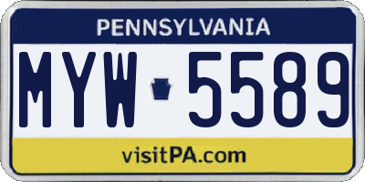 PA license plate MYW5589