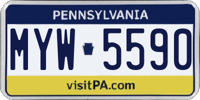 PA license plate MYW5590