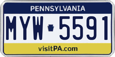 PA license plate MYW5591
