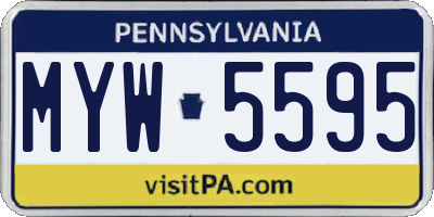 PA license plate MYW5595