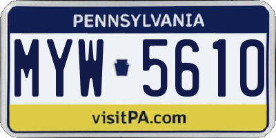 PA license plate MYW5610