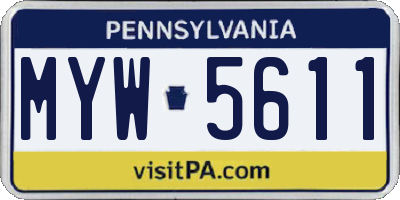 PA license plate MYW5611